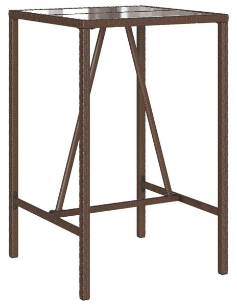 VidaXL barna polyrattan kültéri bárasztal 70 x 70 x 110 cm
