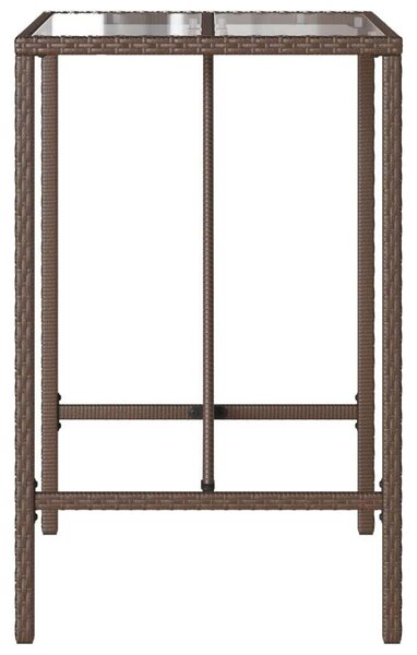 VidaXL barna polyrattan kültéri bárasztal 70 x 70 x 110 cm