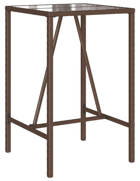 VidaXL barna polyrattan kültéri bárasztal 70 x 70 x 110 cm