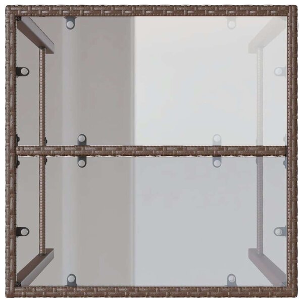 VidaXL barna polyrattan kültéri bárasztal 70 x 70 x 110 cm