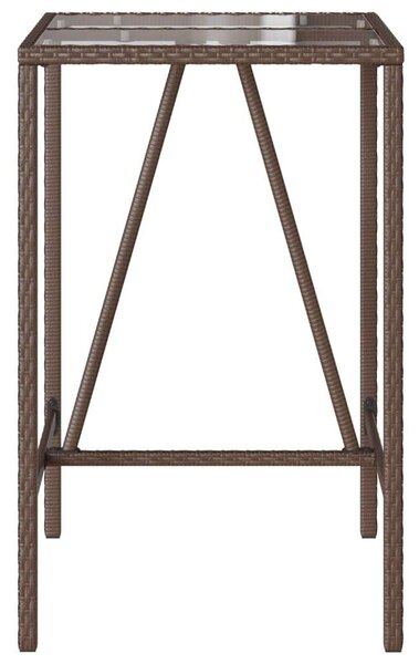 VidaXL barna polyrattan kültéri bárasztal 70 x 70 x 110 cm