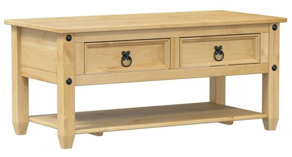 VidaXL Corona Dohányzóasztal - Tömör Fenyőfa - 100x48x45 cm