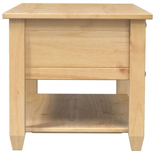 VidaXL Corona Dohányzóasztal - Tömör Fenyőfa - 100x48x45 cm