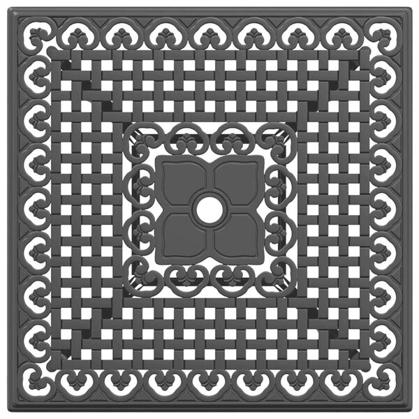 VidaXL Öntött Alumínium Kerti Asztal - Fekete - 80x80 cm