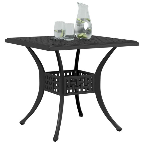 VidaXL Öntött Alumínium Kerti Asztal - Fekete - 80x80 cm