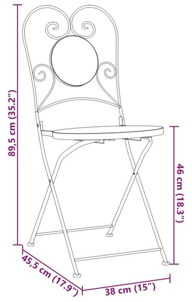 Mozaik Bisztrószék - 2 db - Kék-Fehér