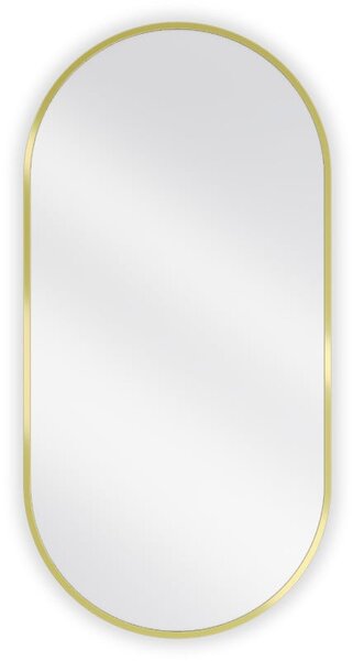 Mexen Loft, ovális fürdőszobai tükör 90 x 45 cm, keret színe arany fényes, 9851-090-045-000-50
