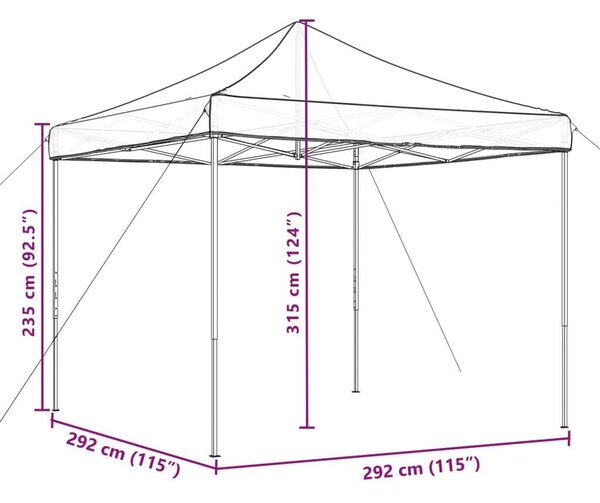 VidaXL Pop-up Rendezvénysátor 292x292 cm, Terrakotta