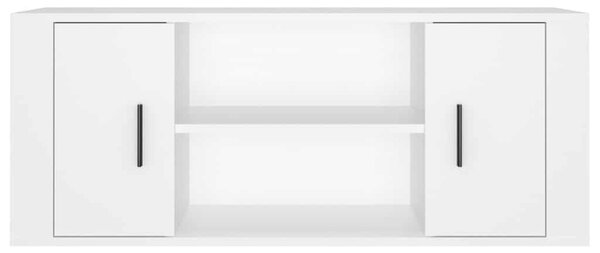 Fehér szerelt fa TV-szekrény 100 x 35 x 40 cm