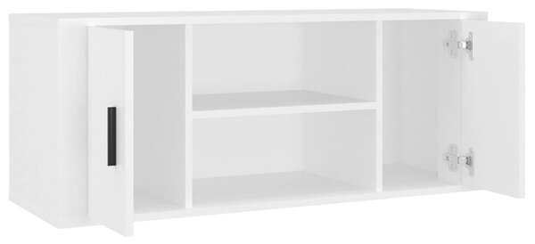Fehér szerelt fa TV-szekrény 100 x 35 x 40 cm