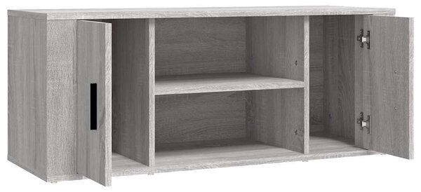 Szürke sonoma színű szerelt fa TV-szekrény 100 x 35 x 40 cm