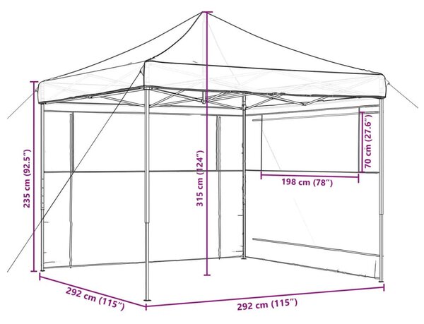 VidaXL Pop-up Rendezvénysátor - Terrakotta - 292x292cm