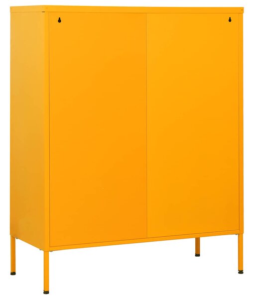 Mustársárga acél fiókos szekrény 80 x 35 x 101,5 cm