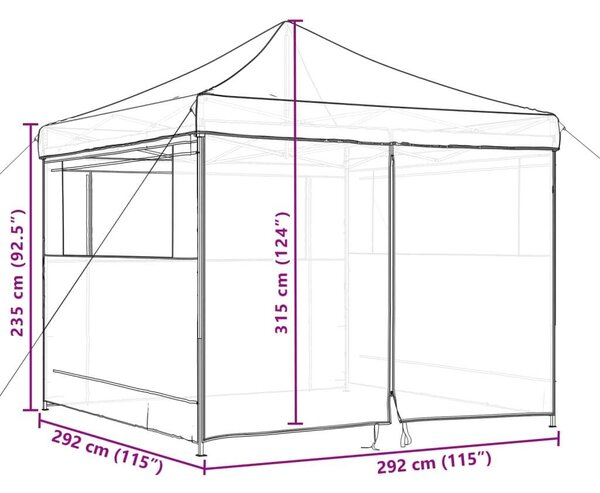 VidaXL Terrakotta Pop-up Rendezvénysátor - 292x292 cm