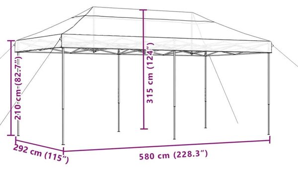 VidaXL Rendezvénysátor, 580x292 cm, Bézs