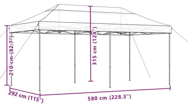 VidaXL Pop-up Rendezvénysátor 580x292 cm, Terrakotta