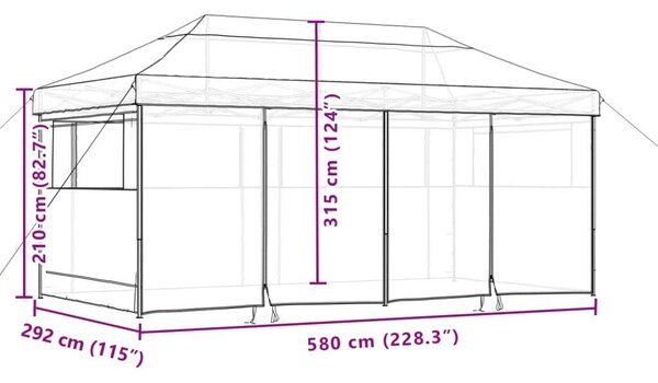 VidaXL Rendezvénysátor - Zöld - 580x292x315cm
