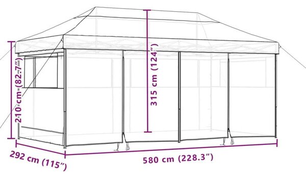 VidaXL Rendezvénysátor - Barna - 580x292x315 cm