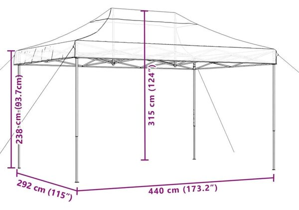 VidaXL Pop-up Rendezvénysátor 440x292x315 cm, Terrakotta