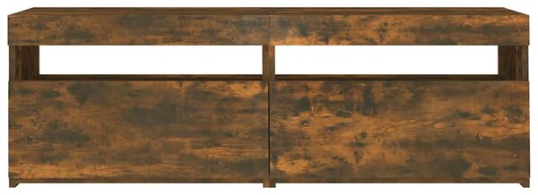 Füstös tölgy színű TV-szekrény LED-ekkel 120x35x40 cm