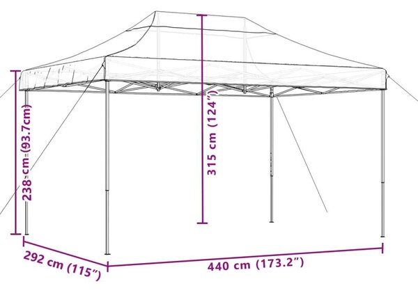VidaXL Pop-up Rendezvénysátor 440x292x315 cm, Bézs