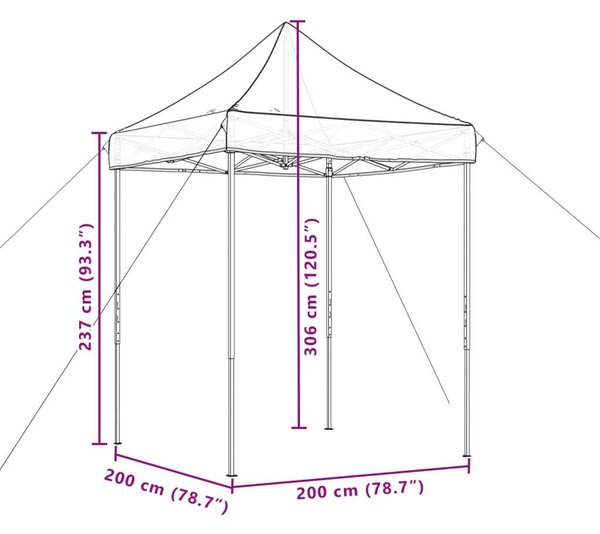 VidaXL Pop-up Rendezvénysátor 200x200 cm, Bézs