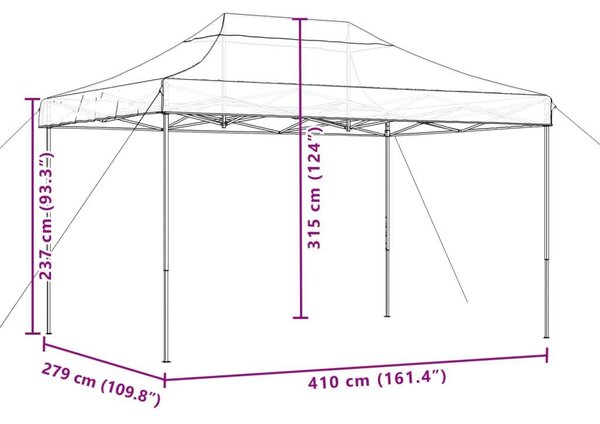 VidaXL Pop-up Rendezvénysátor 410x279 cm, Terrakotta