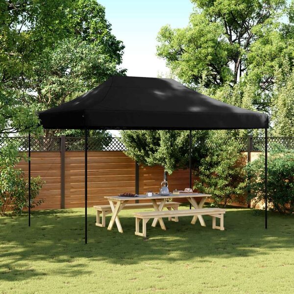 VidaXL Pop-up Rendezvénysátor 410x279x315 cm, Fekete