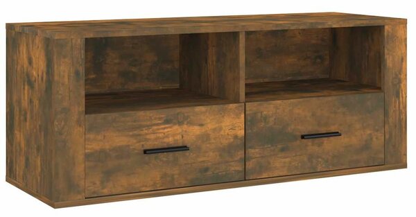Füstös tölgy színű szerelt fa TV-szekrény 100 x 35 x 40 cm