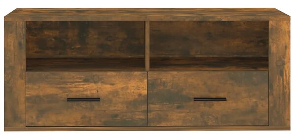 Füstös tölgy színű szerelt fa TV-szekrény 100 x 35 x 40 cm