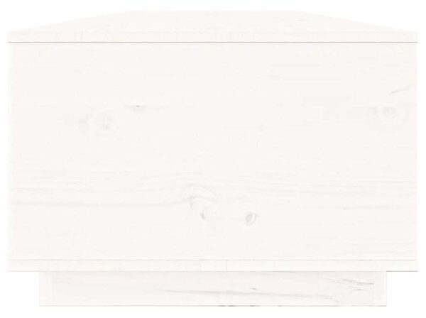 Fehér tömör fenyőfa dohányzóasztal 100x50x35 cm