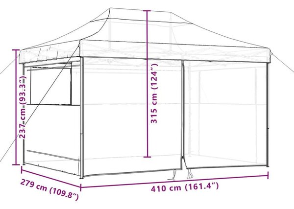 VidaXL Rendezvénysátor - Zöld - 410x279x315 cm