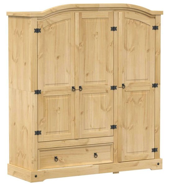 VidaXL Corona Gardróbszekrény - Tömör Fenyőfa - 151,5x52x170 cm