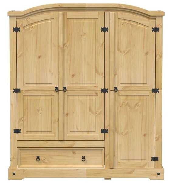 VidaXL Corona Gardróbszekrény - Tömör Fenyőfa - 151,5x52x170 cm