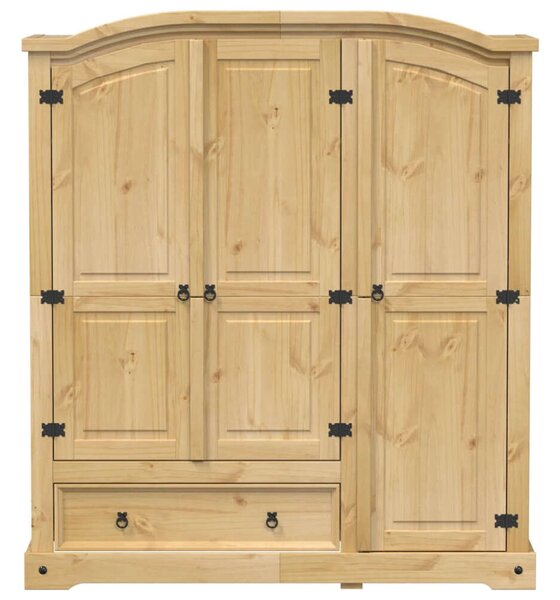 VidaXL Corona Gardróbszekrény - Tömör Fenyőfa - 151,5x52x170 cm