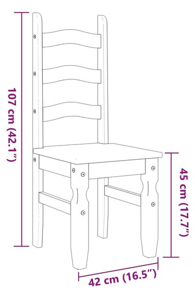 VidaXL Corona Étkezőszék - 2 db - Fehér - Fenyőfa