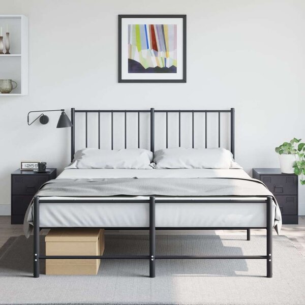 VidaXL Acél Éjjeliszekrény Szett - 2 db - Fekete - 34,5x39x44 cm