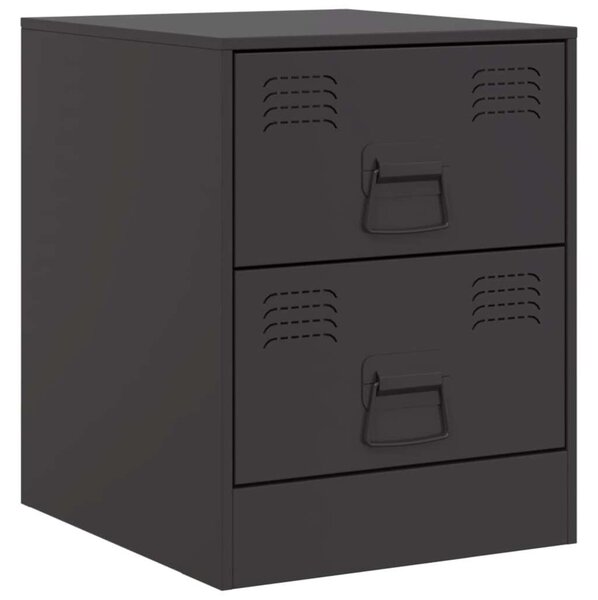 VidaXL Acél Éjjeliszekrény Szett - 2 db - Fekete - 34,5x39x44 cm