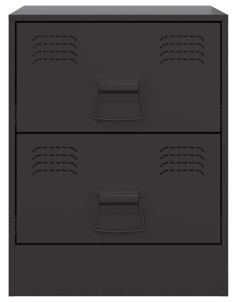 VidaXL Acél Éjjeliszekrény Szett - 2 db - Fekete - 34,5x39x44 cm