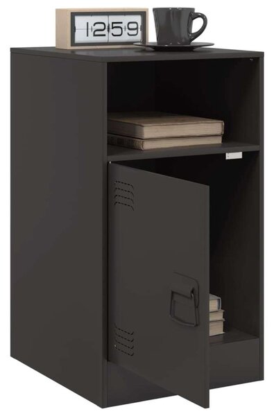 VidaXL Fém Éjjeliszekrény - 2 db - Fekete - 34,5x39x62 cm