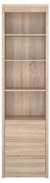 KONDELA Könyvespolc, DTD laminált, tölgy sonoma, NORTY TYP 6