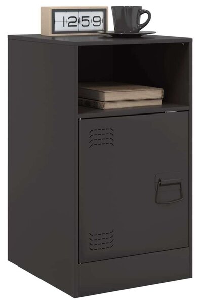 VidaXL Fém Éjjeliszekrény - 2 db - Fekete - 34,5x39x62 cm