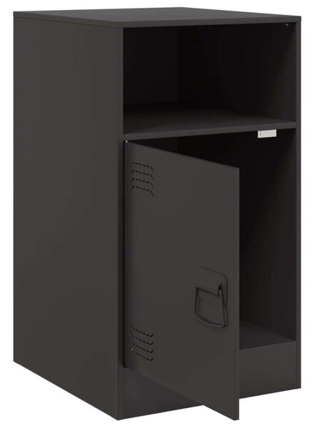 VidaXL Fém Éjjeliszekrény - 2 db - Fekete - 34,5x39x62 cm