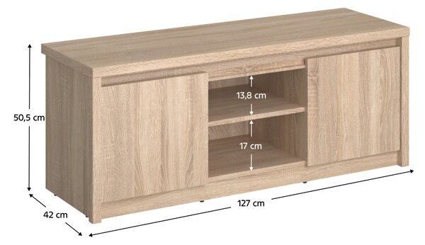 KONDELA RTV asztal, DTD laminált, tölgy sonoma, NORTY