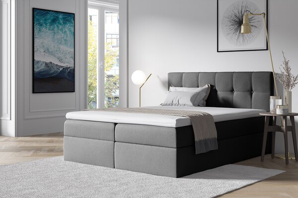 RECIVIO 160 x 200 szürke stílusos franciaágy tárolóhellyel