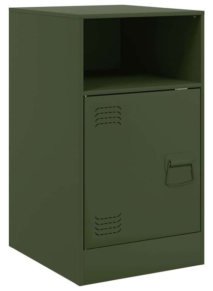 VidaXL Acél Éjjeliszekrény - 2 db - Olívazöld - 34,5x39x62 cm
