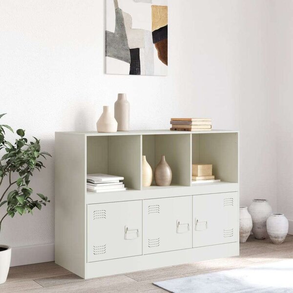 VidaXL Acél Tálalószekrény - Fehér - 99x39x73 cm