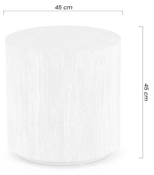 Novula kerek dohányzóasztal 60 és 45 cm - travertin