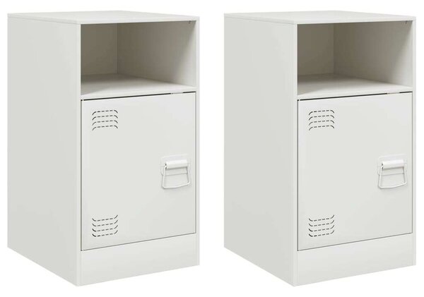 VidaXL Éjjeliszekrény - 2 db - Fehér Acél - 34,5x39x62 cm