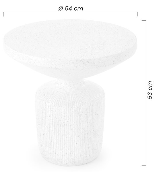 Sintro kerek dohányzóasztal 54 cm - fehér terrazzo
